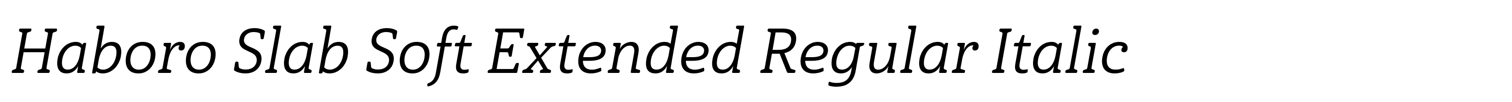 Haboro Slab Soft Extended Regular Italic